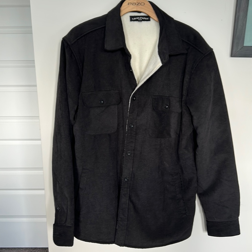 Corduroy and low pile synthetic fleece Shacket